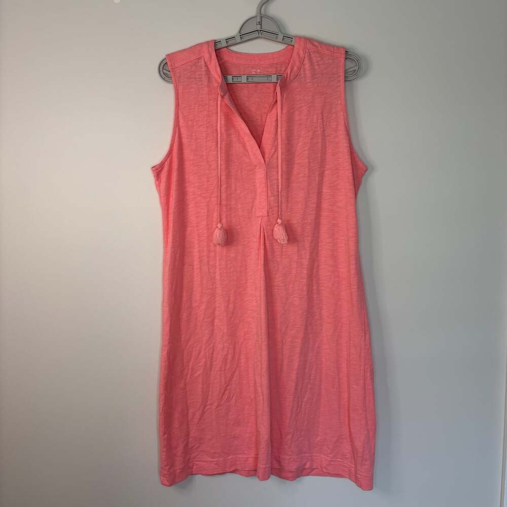 Vineyard Vines sundress womens M slub tassels v-neck sleeveless mini flowy beach